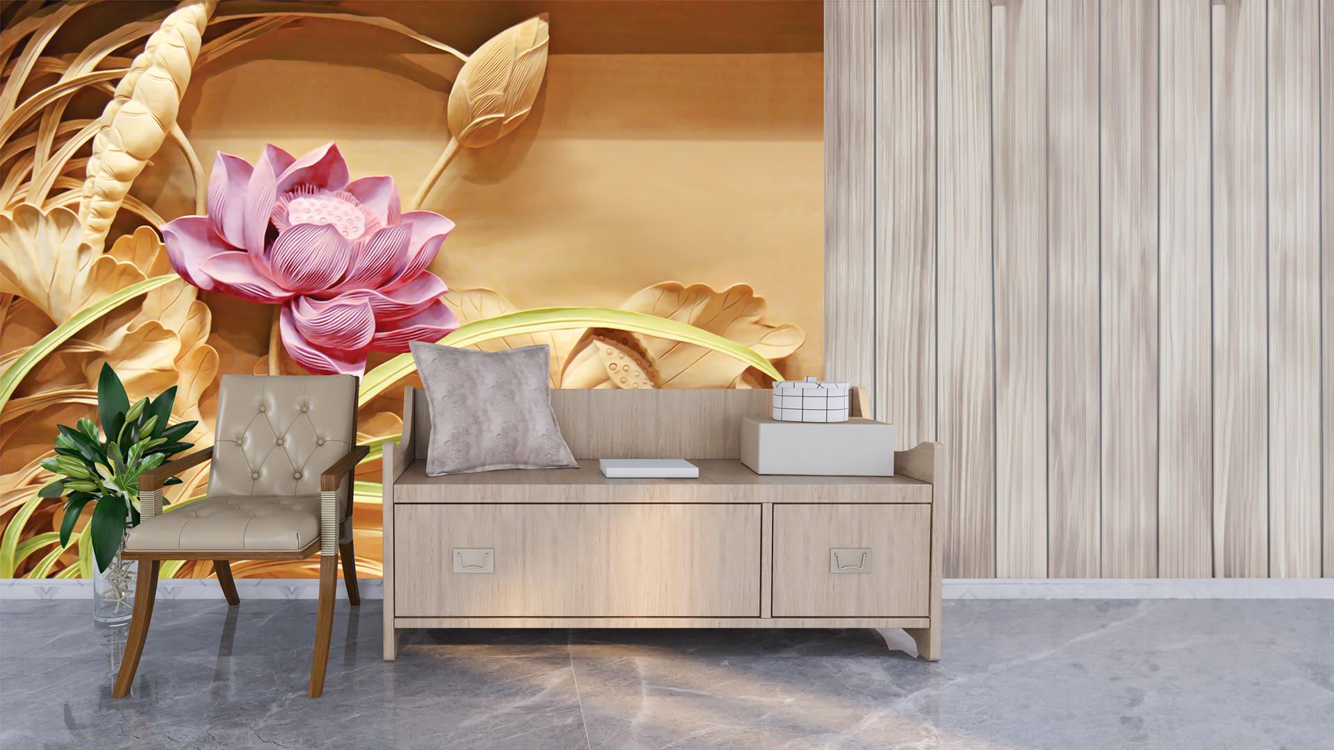 Фотообои флизелиновые Styleo Print-walls Лотос прорастающий из тишины 0768 300х200 см (Pw-0768)