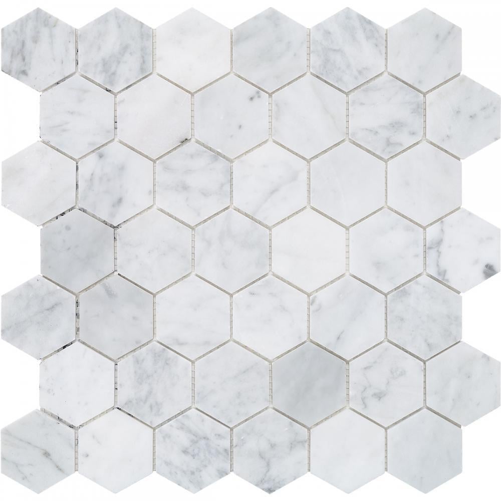 Мозаїка Mozaico De Lux C-MOS Hexagon Bianco Carrara Pol (000928)