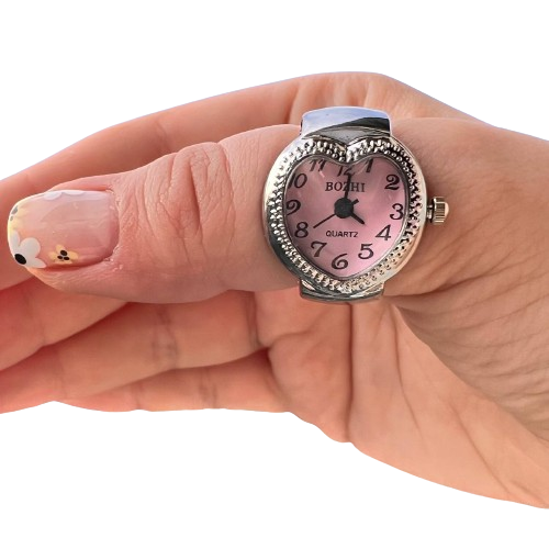 Часы-кольцо на палец Сердце с розовым циферблатом (257) Часы-кольцо на палец Сердце с розовым циферблатом (257)