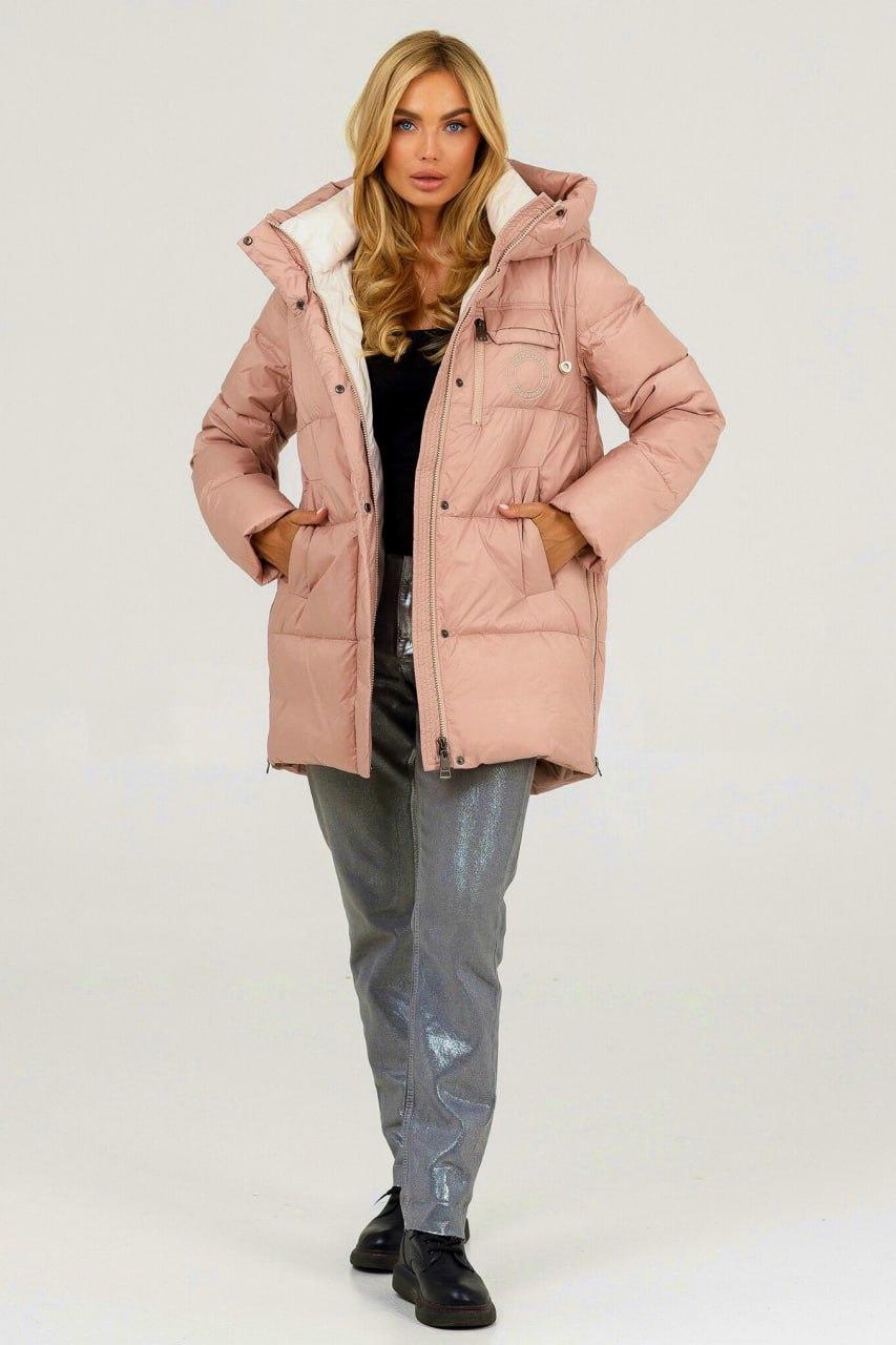 Пуховик женский р. 46 Карамельный (818s\46) - фото 3