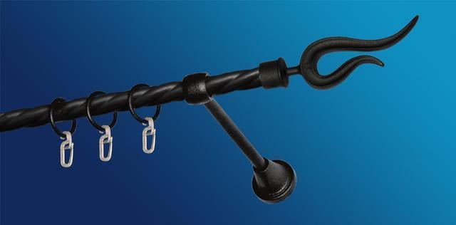 Карниз для штори Plastidea Віола металевий кручений одинарний з гачками D 16 мм 200 см Чорний - фото 1