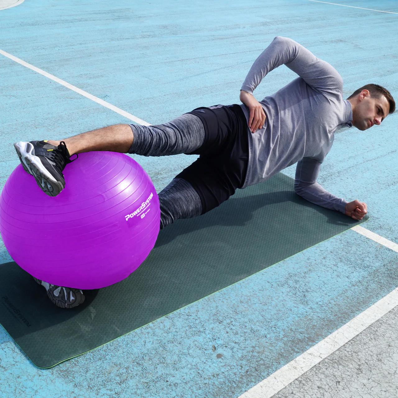 М'яч для фітнесу та гімнастики Power System PS-4012 65 см Фіолетовий (823875190) - фото 5 М'яч для фітнесу та гімнастики Power System PS-4012 65 см Фіолетовий (823875190) - фото 5