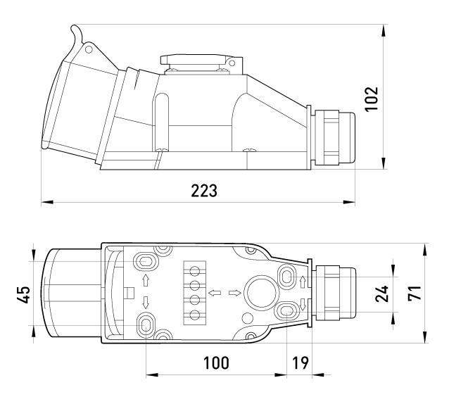 Набор монтажный E.NEXT розетки 1x16А 400 В 3Р+N+PE/1x16А 250 В 2P+PE (175) - фото 2