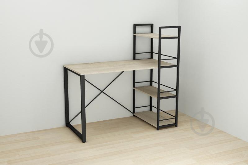 Письменный стол Ferrum-decor Конект c этажеркой 75x120x60 см Дуб Сонома + черный (XK00184)