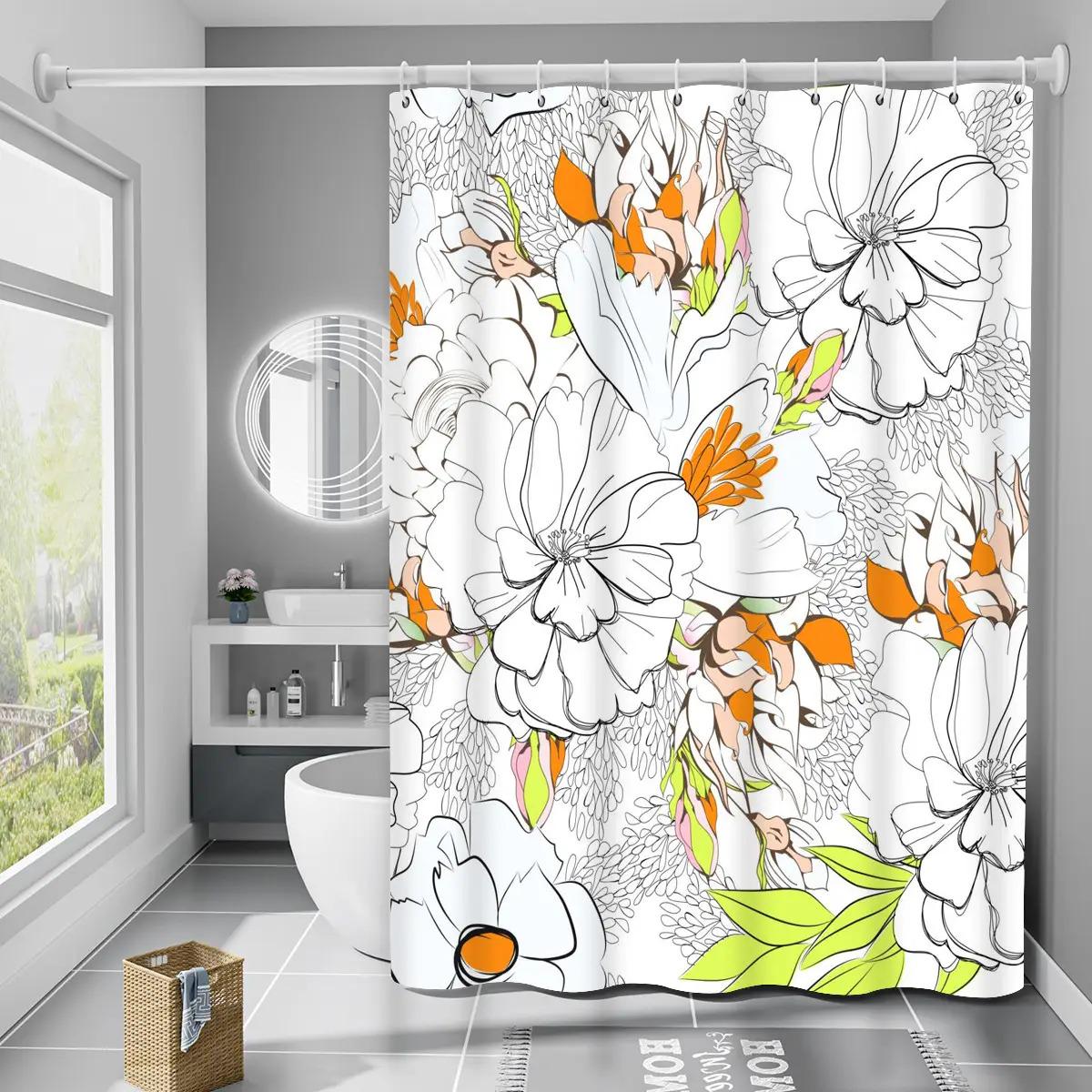 Шторка для ванной и душа с кольцами Bathlux 20151 водоотталкивающая 180x180 см
