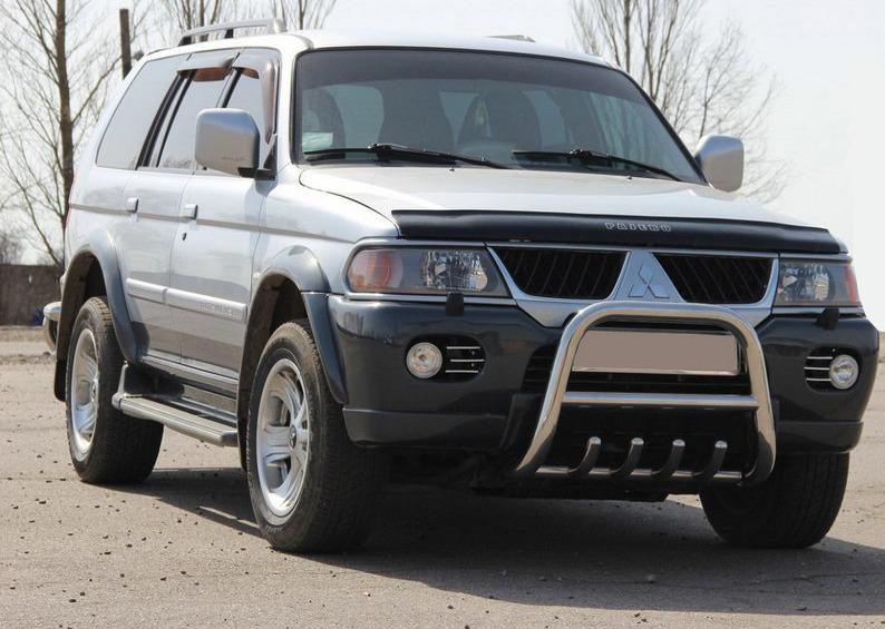 Кенгурятник QT006 CAN для Mitsubishi Pajero Sport 1996-2007 гг. нержавеющая сталь Хром