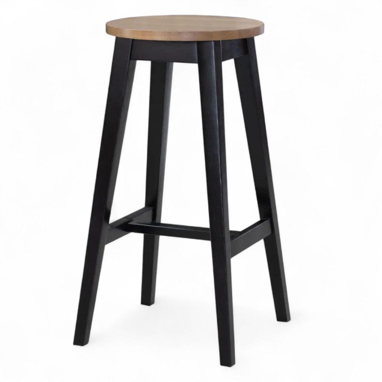 Табурет барный круглый деревянный Черный/Рустик Табурет барный круглый деревянный Черный/Рустик