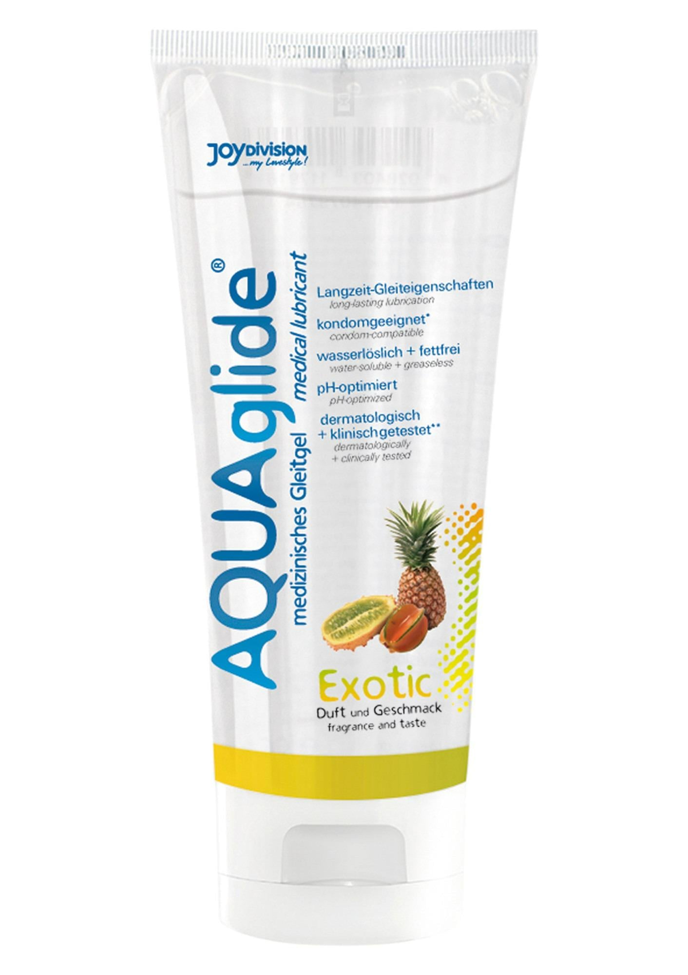 Лубрикант съедобный AQUAglide Exotic со вкусом экзотических фруктов 100 мл