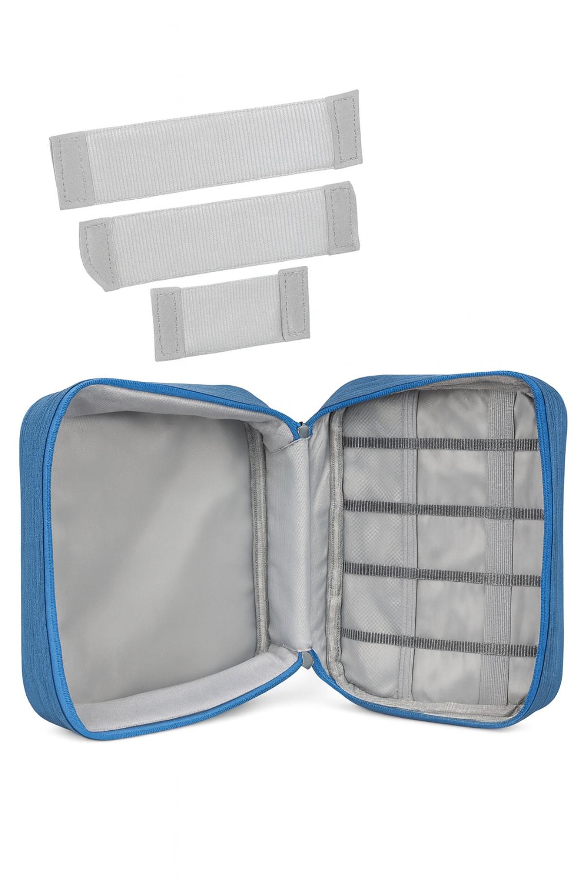 Органайзер-сумка для кабелей и аксессуаров дорожный 24х10х18 см Голубой (29044545) - фото 3