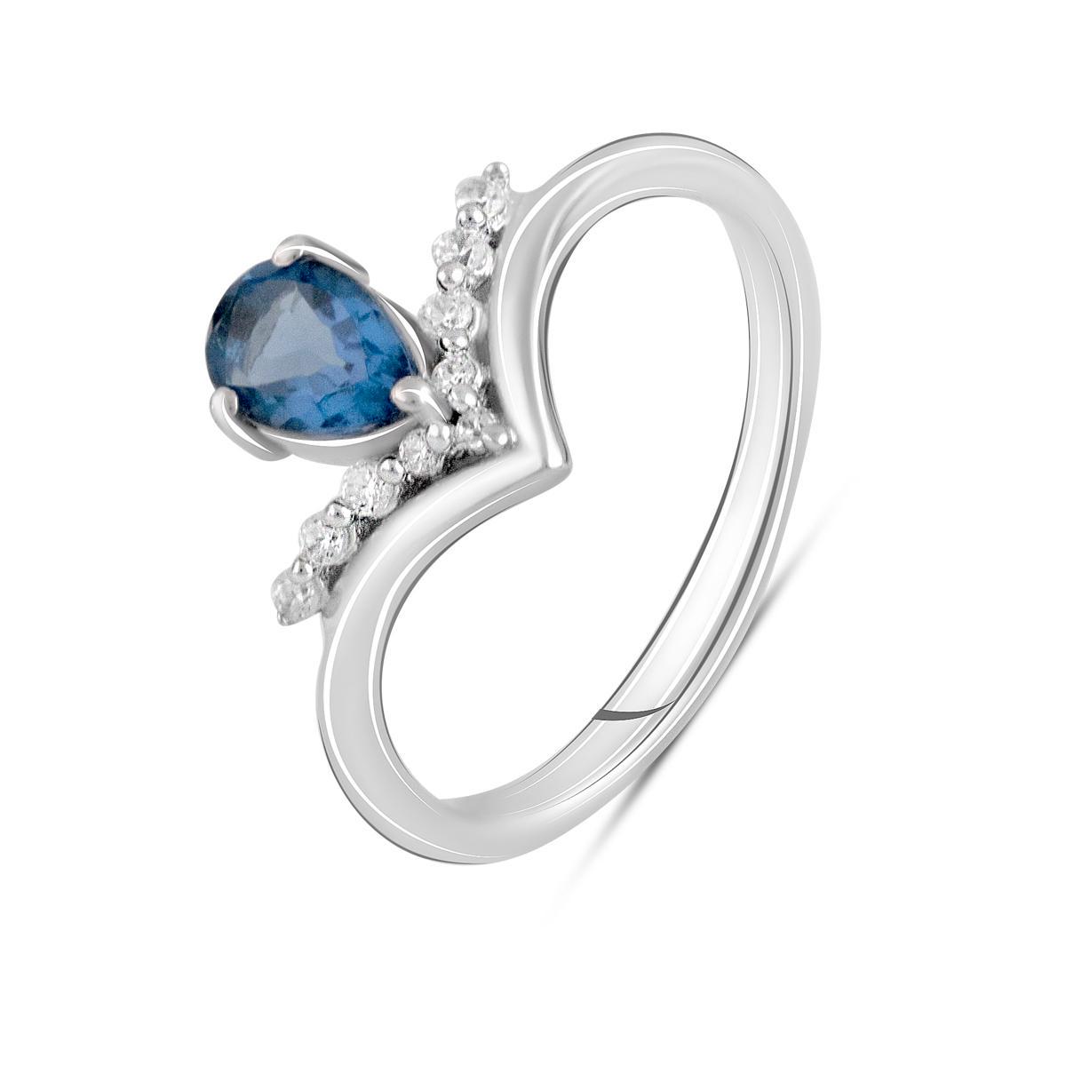 Кольцо серебряное с топазом Лондон Блю 0,685 ct 2,49 г р. 17 (2109891)