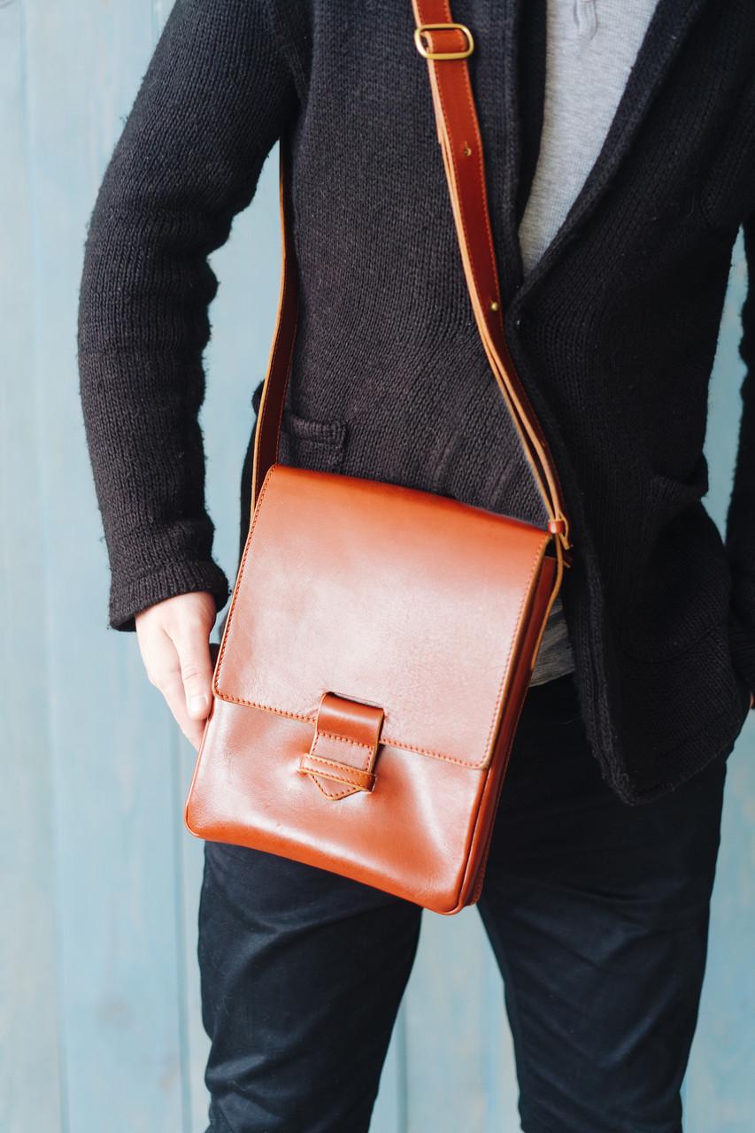 Сумка-месенджер чоловіча шкіряна Esquire Світло-коричневий (A-026378)