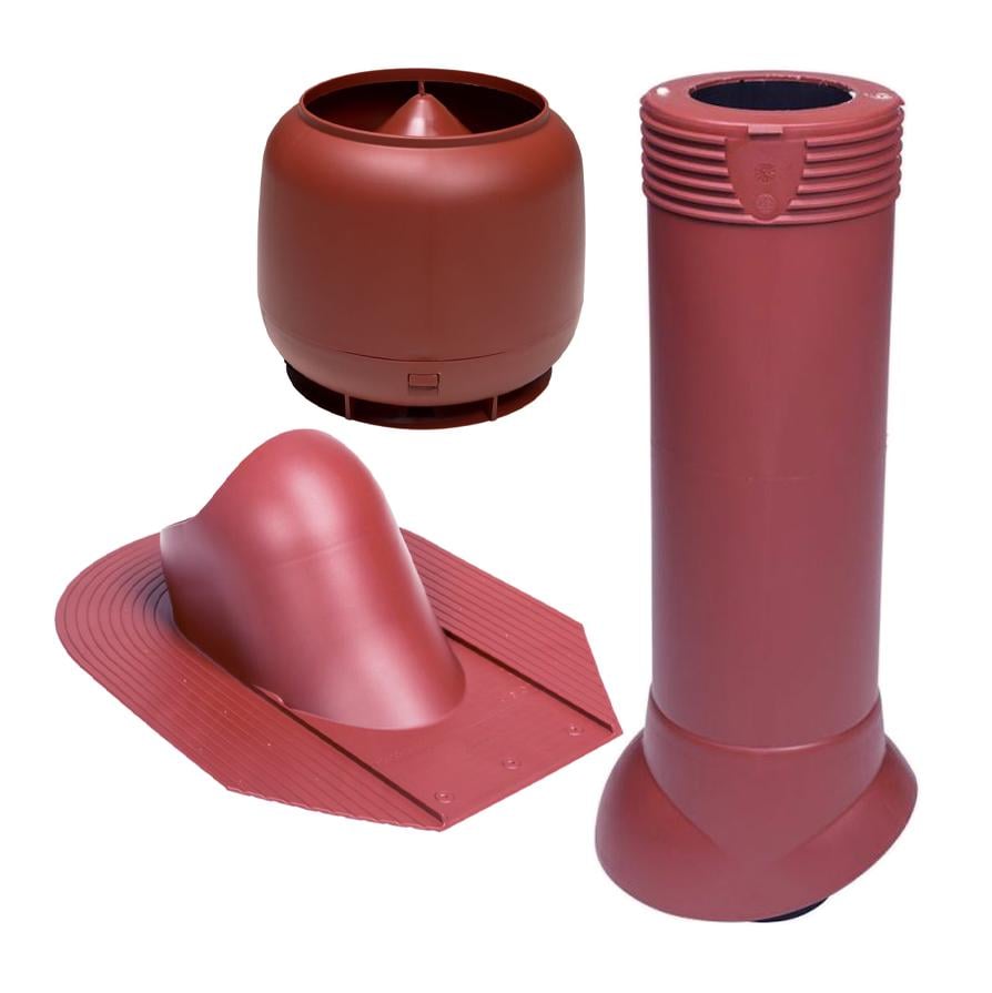 Вихід фанової труби Vilpe для бітумної черепиці утеплений Ø 110 мм 500 мм 3009 Червоний (30131885) - фото 1