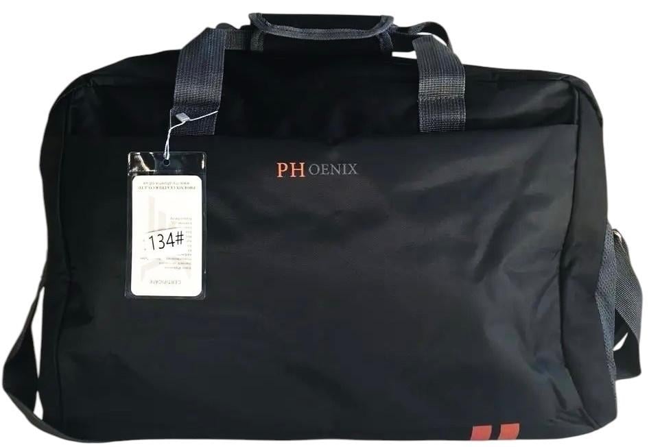Сумка дорожня середня Phoenix з карманом на блискавці і з знімним ремінем через плече Чорний (134)