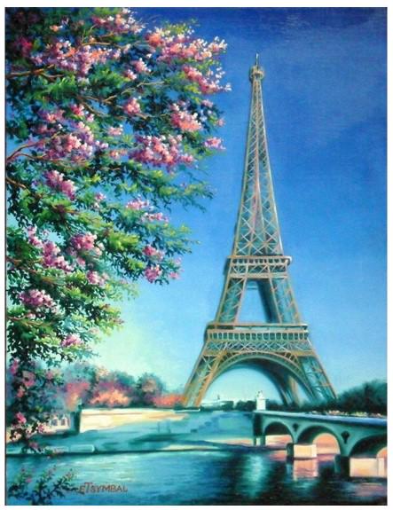 Алмазная мозаика Santi Весна в Париже 40х50 см на подрамнике (954091)