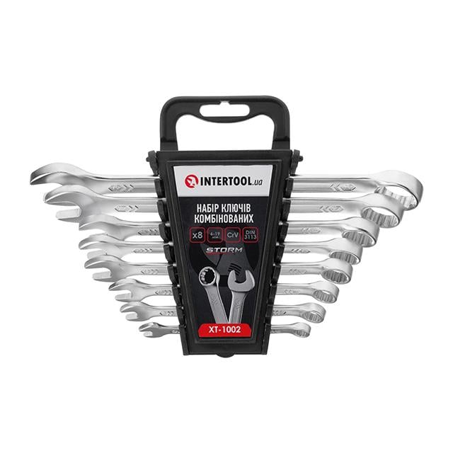 Набір ключів комбінованих Intertool 8 шт. 6/8/10/12/13/14/17/19 мм PROF DIN3113 (XT-1002)