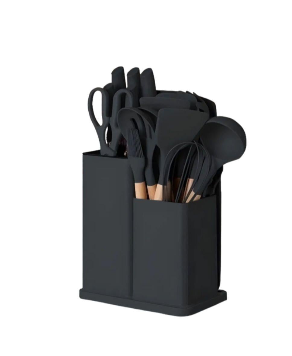 Набір кухонного приладдя пластикові ZP-107 19 пр. Чорний