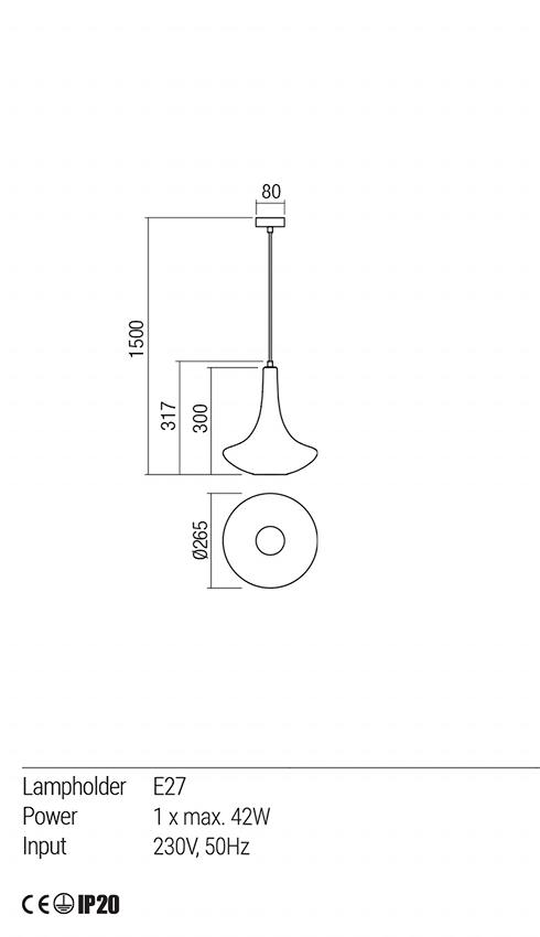 Підвісний світильник Redo DECANTER SU 1X42W E27 D265 COPPER 5.1.1 (01-1624) - фото 3