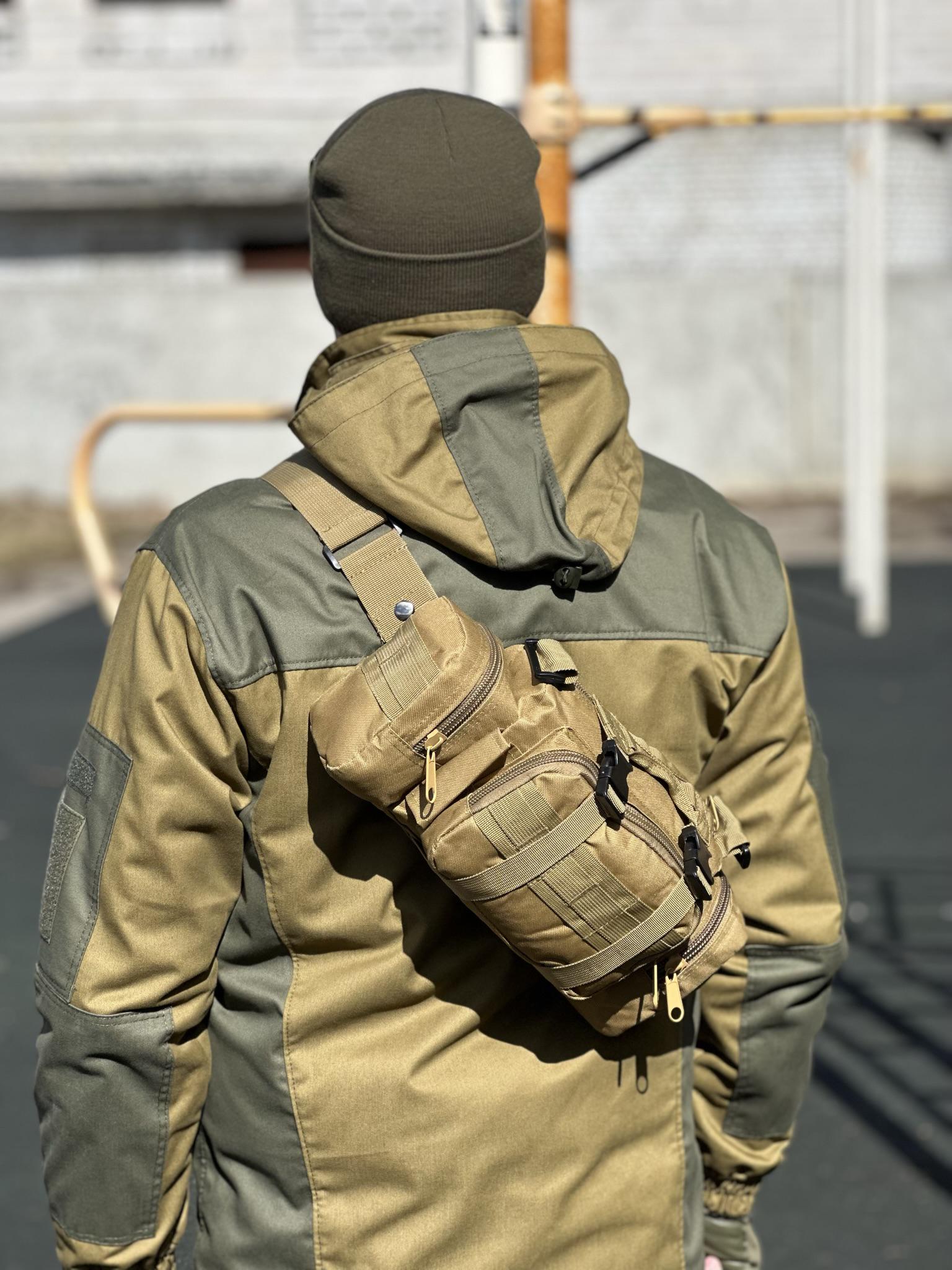 Сумка нагрудная поясная Tactic с ремнем на плечо 5 л Coyote (104-coyote) - фото 2 Сумка нагрудная поясная Tactic с ремнем на плечо 5 л Coyote (104-coyote) - фото 2