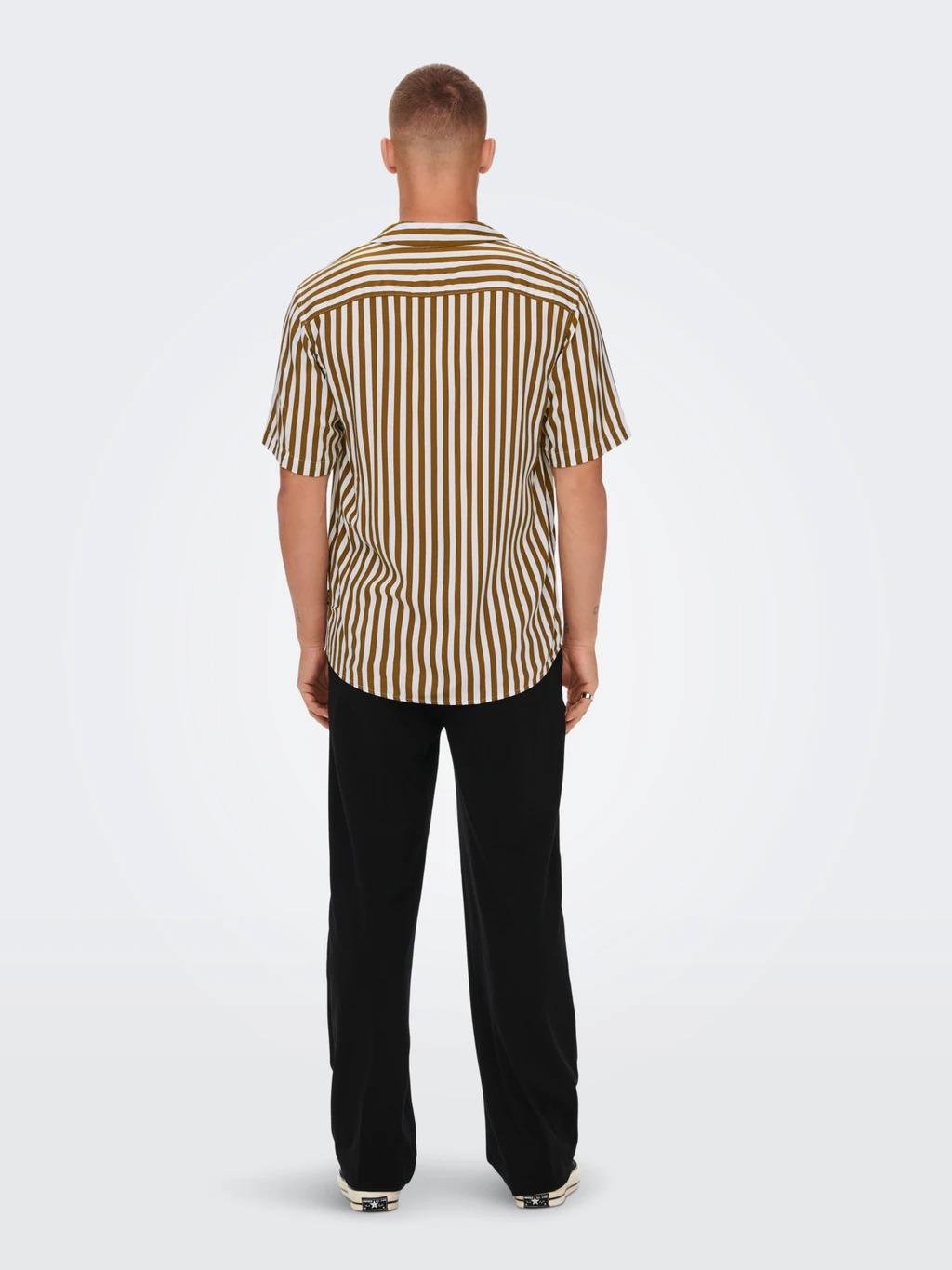 Сорочка Only у смужку XS Коричневий (22013267) - фото 2 Сорочка Only у смужку XS Коричневий (22013267) - фото 2