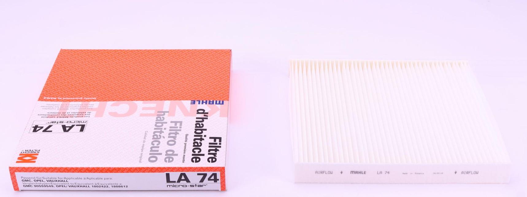 Фильтр салона KNECHT для Opel Astra F/G/H 96- (LA 74)