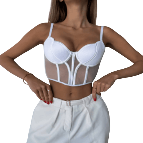 Корсет/топ-бюстье женский с брителями S Белый