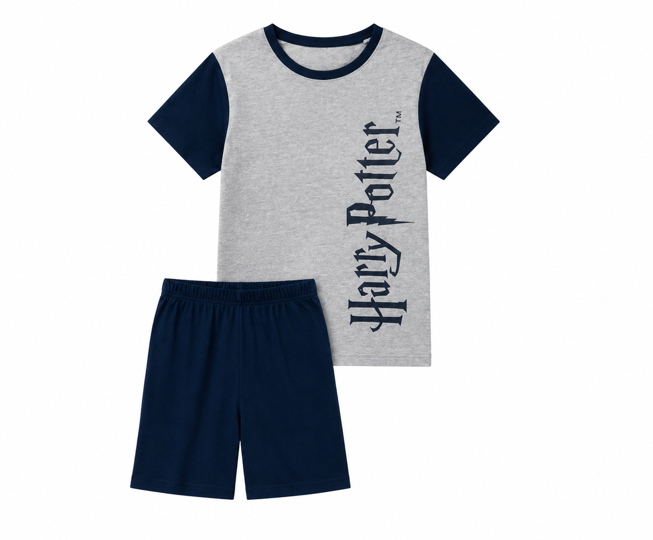 Піжама дитяча для хлопчика Harry Potter футболка та шорти 146-152 см Сіро-синій (3148189911)