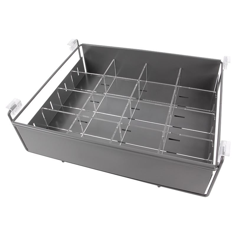 Корзина для одежды Venus VIBO навесная с перегородками металлическая 394 мм Графит (ACLAV40DVGF)