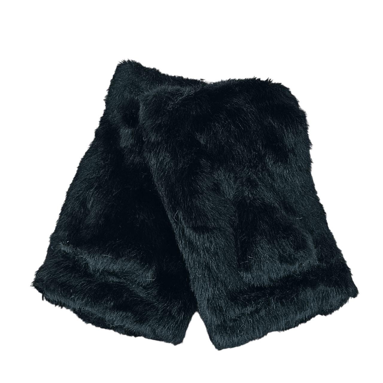 Перчатки митенки меховые S-M Черный (47164) - фото 4