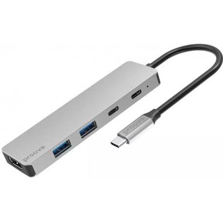 USB-хаби Proove Iron Link 5in1 3USB3.0/Type-C/HDMI Silver (HBIL00222024)