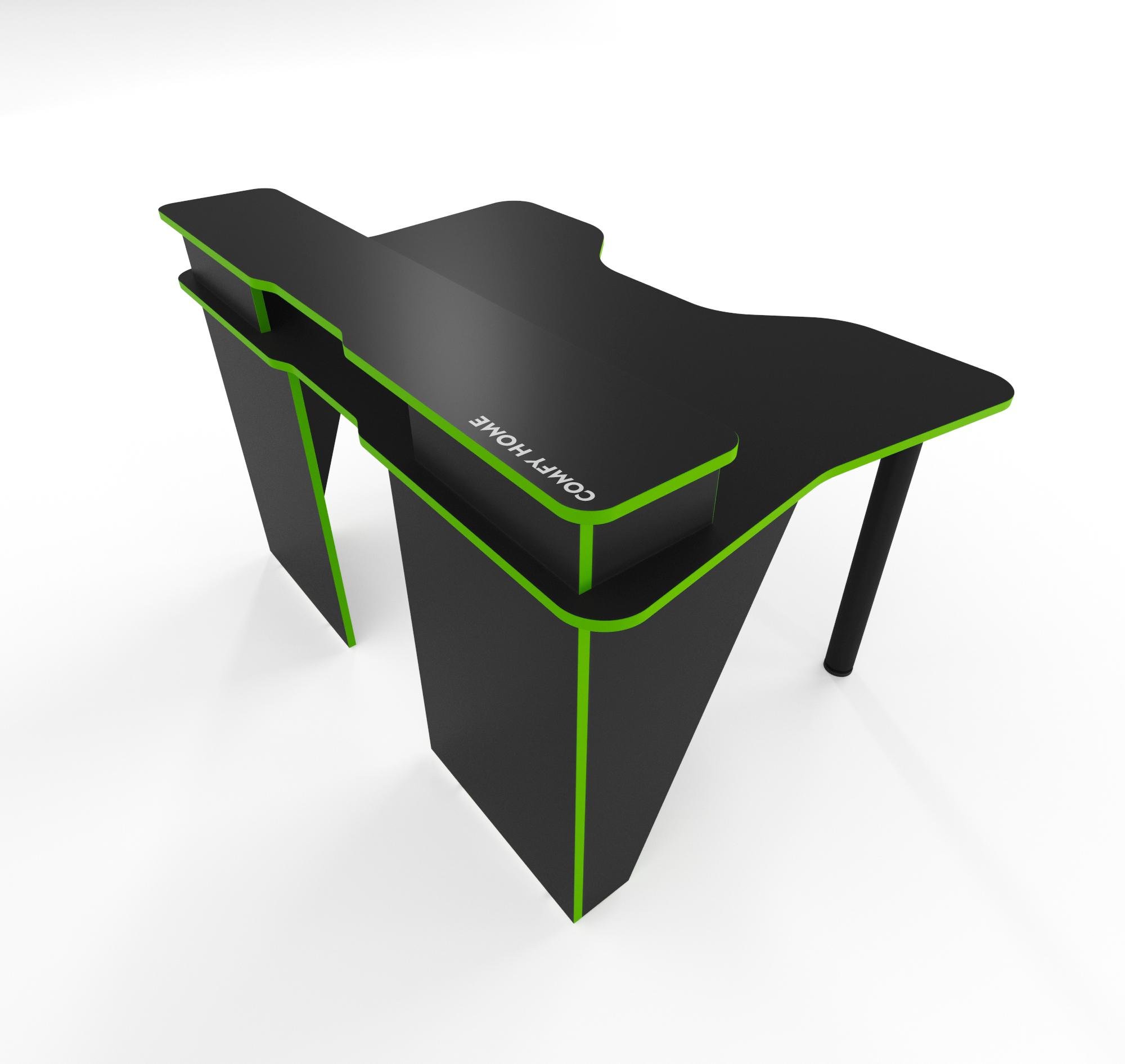 Стіл геймерський Zeus Comfy-Home Darrius ЛДСП Чорний/Лайм - фото 3 Стіл геймерський Zeus Comfy-Home Darrius ЛДСП Чорний/Лайм - фото 3