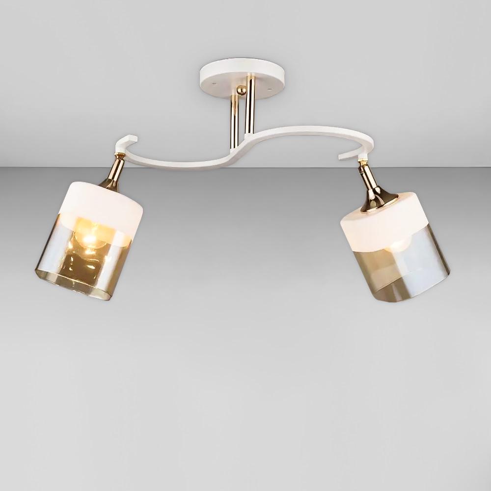 Люстра потолочная Light House SR-18527/2 FG+ WT 520х210х260 мм Белый/Золотой