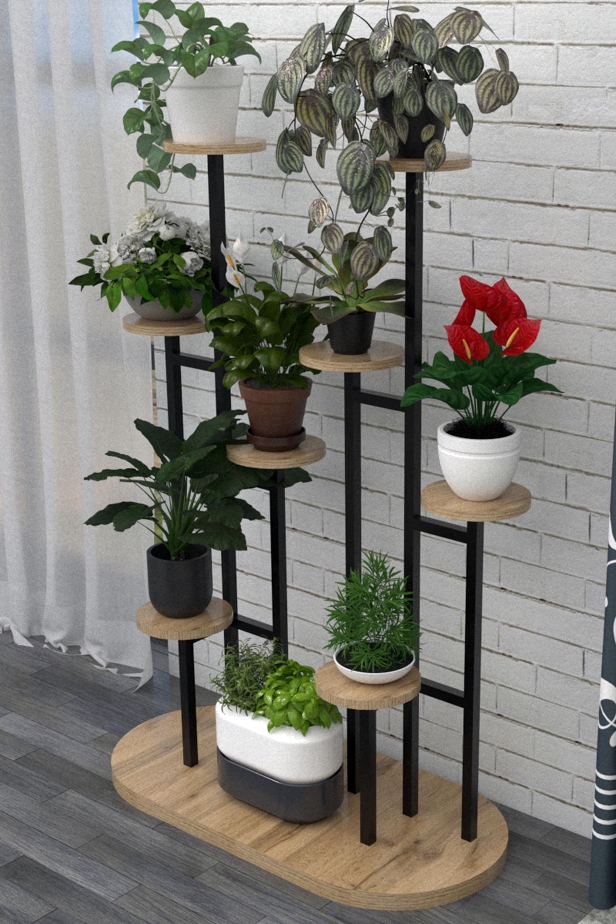 Подставка под цветы EcoLoft FloraRise DSP-1172 в стиле лофт Дуб Аппалачи (DSP-1172-1)