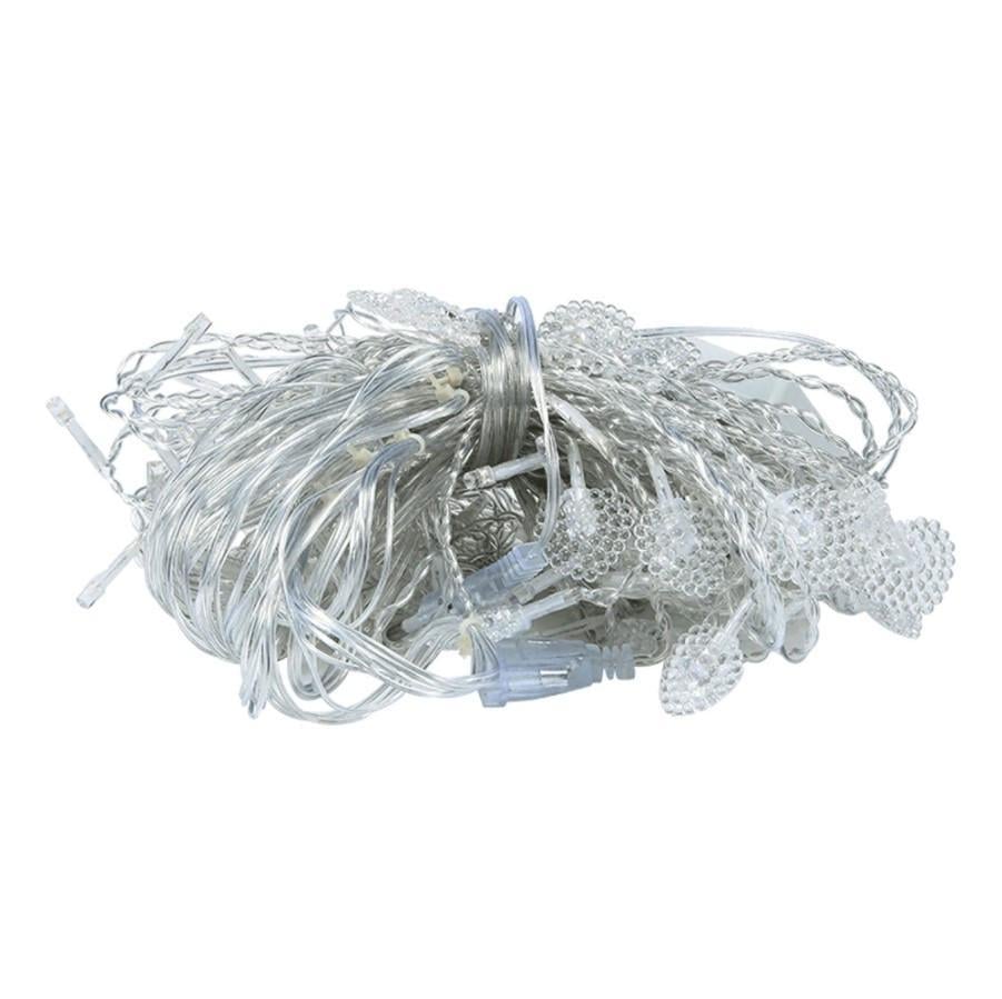 Гірлянда шторка серце з фігурками пелюстка 3х2 м Білий (meg013212)