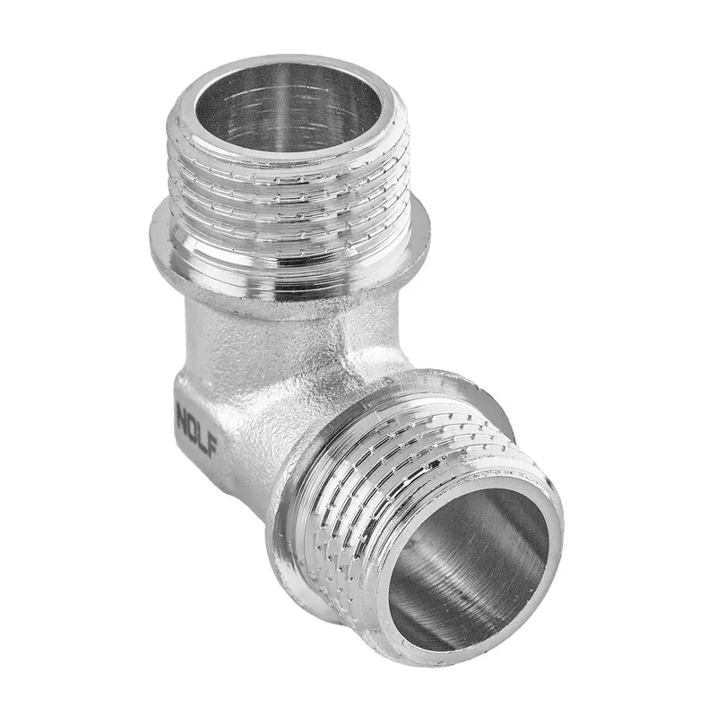 Угол 90° Nolf NFC.L06MM-N 1/2" MM наружная-наружная резьба из никелированной латуни (OL-NF3108)