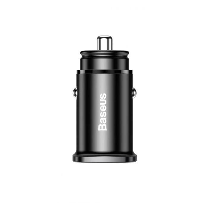 Зарядное устройство для автомобильного Baseus Square Metal PD 3,0 QC 4,0 30W USB Type-C Black (1933434283)