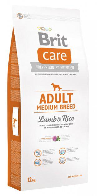 Корм для собак средних пород Brit Care Medium Breed Lamb&rice 12+2 кг Ягня/Рис