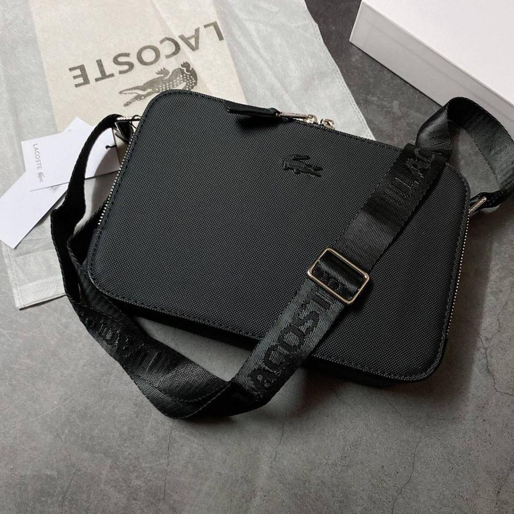 Сумка чоловіча брендова через плече Lacoste Чорний (2028 PTR)