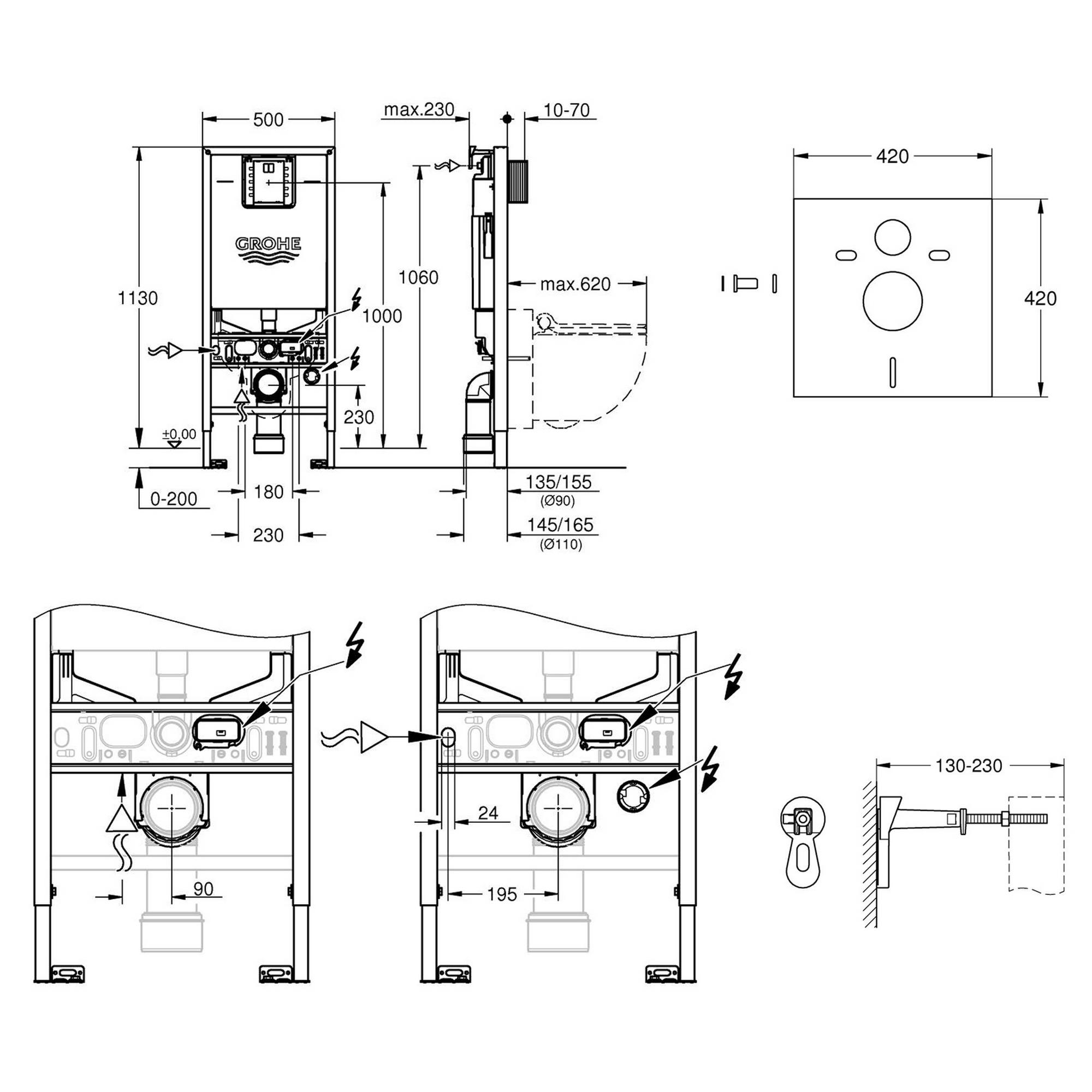 Інсталяційна система для унітазу Grohe Rapid SLX 39598000 (113930) - фото 2