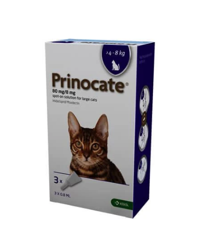 Капли от блох и паразитов KRKA Prinocate №3 для котов 4-8 кг 0,8 мл (3838989720728/3838989723132)