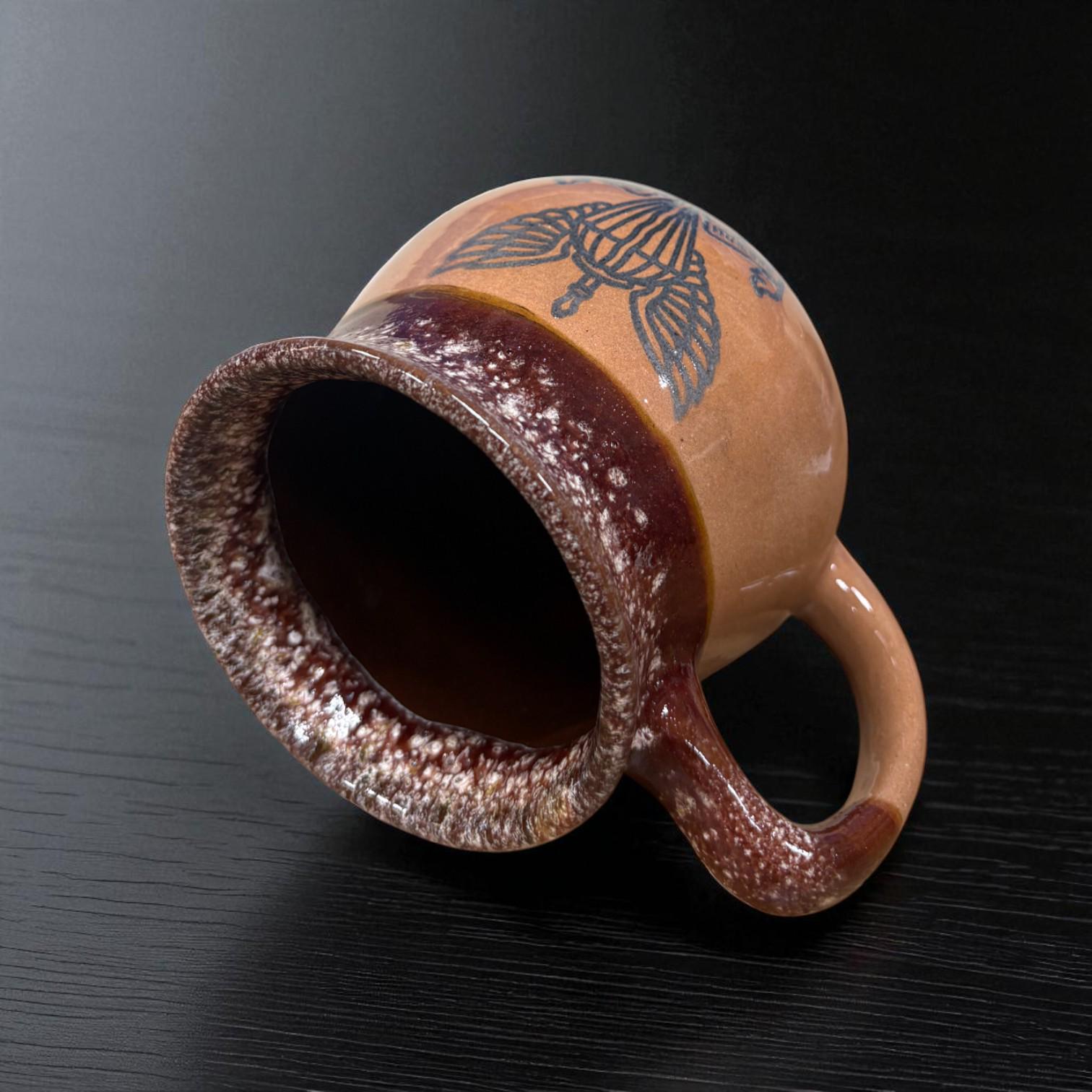 Чашка ДШВ ручная работа 450 мл Красно-белый (28926814) - фото 3