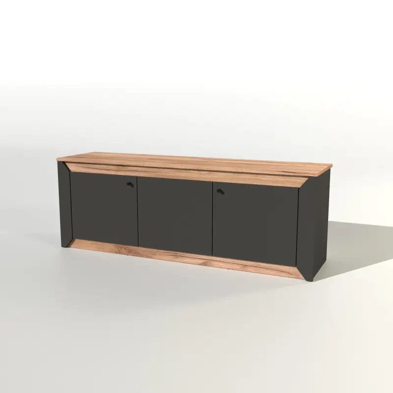 Тумба под телевизор Эверест Нордик 1500 Графит/Дуб крафт золотой (26844389)