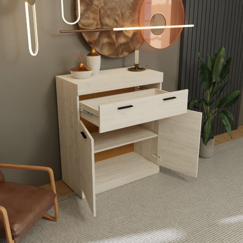 Комод с дверью и ящиком Эверест Соната-4 80х38х94 см Дуб крафт белый (DTM-2699) - фото 3 Комод с дверью и ящиком Эверест Соната-4 80х38х94 см Дуб крафт белый (DTM-2699) - фото 3