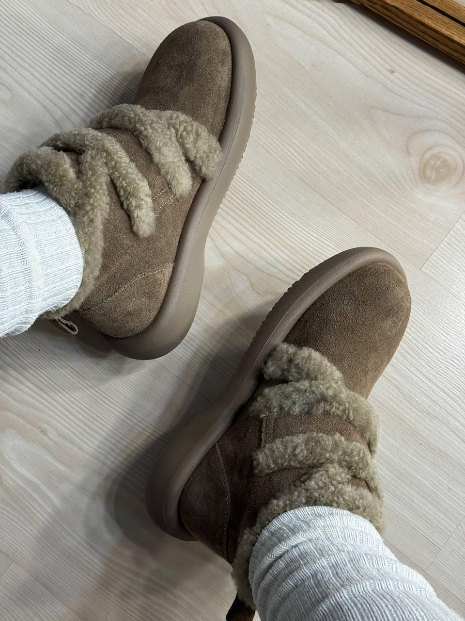 Черевики жіночі Hengji 13-3 уггі замшеві на хутрі з опушкою р. 38 Бежевий (5639) - фото 9 Черевики жіночі Hengji 13-3 уггі замшеві на хутрі з опушкою р. 38 Бежевий (5639) - фото 9