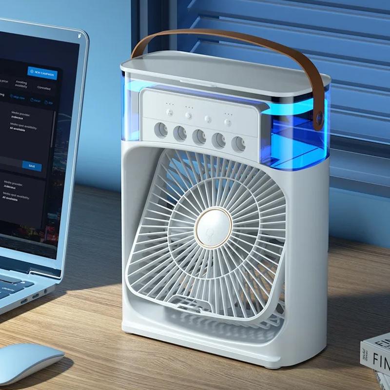 Кондиционер мини Mini Cooling Fan с увлажнителем воздуха и LED подсветкой - фото 8