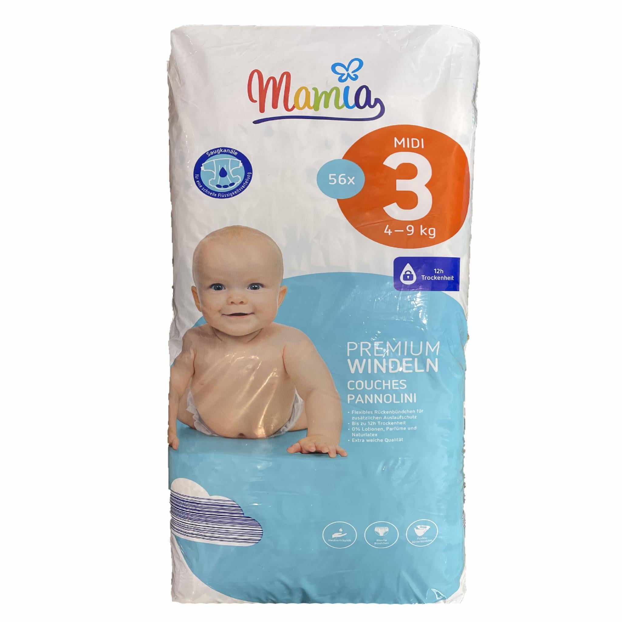 Подгузники детские Mamia Premium 3 Midi 4-9 кг 56 шт. (661785e0e08fd45c1f5c5626) Подгузники детские Mamia Premium 3 Midi 4-9 кг 56 шт. (661785e0e08fd45c1f5c5626)