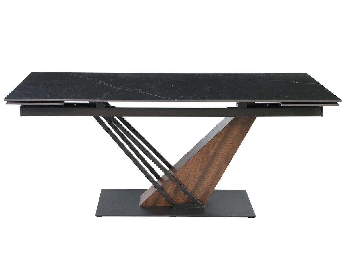 Стол Intarsio FERNANDO CERAMIC 180/240x90 Черный матовый/Темный орех (28710912) - фото 4 Стол Intarsio FERNANDO CERAMIC 180/240x90 Черный матовый/Темный орех (28710912) - фото 4