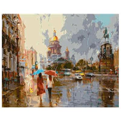 Набор для росписи по номерам Strateg Прогулка под дождем 40х50 см (VA-1508-mt)