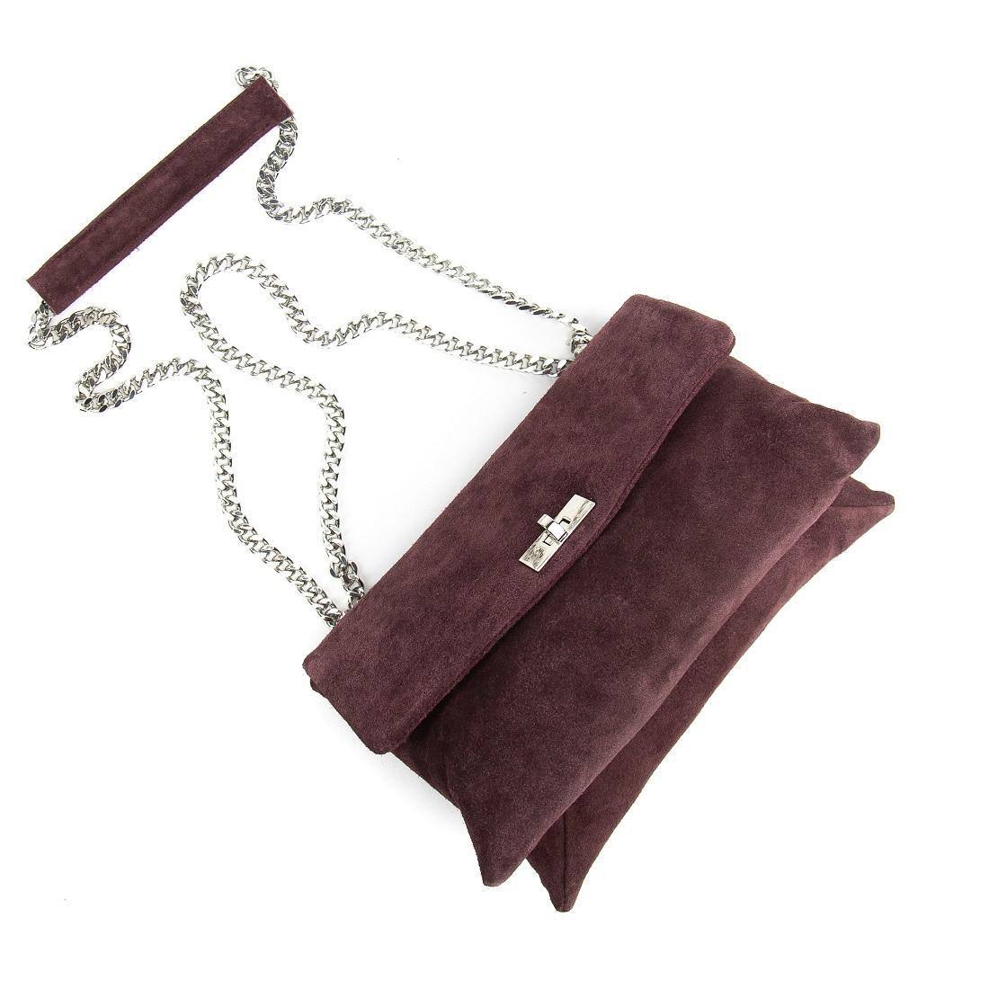 Женская сумка кросс-боди Royal Bag F-IT-8545BO замшевая на цепочке Бордовый (8088) - фото 7 Женская сумка кросс-боди Royal Bag F-IT-8545BO замшевая на цепочке Бордовый (8088) - фото 7