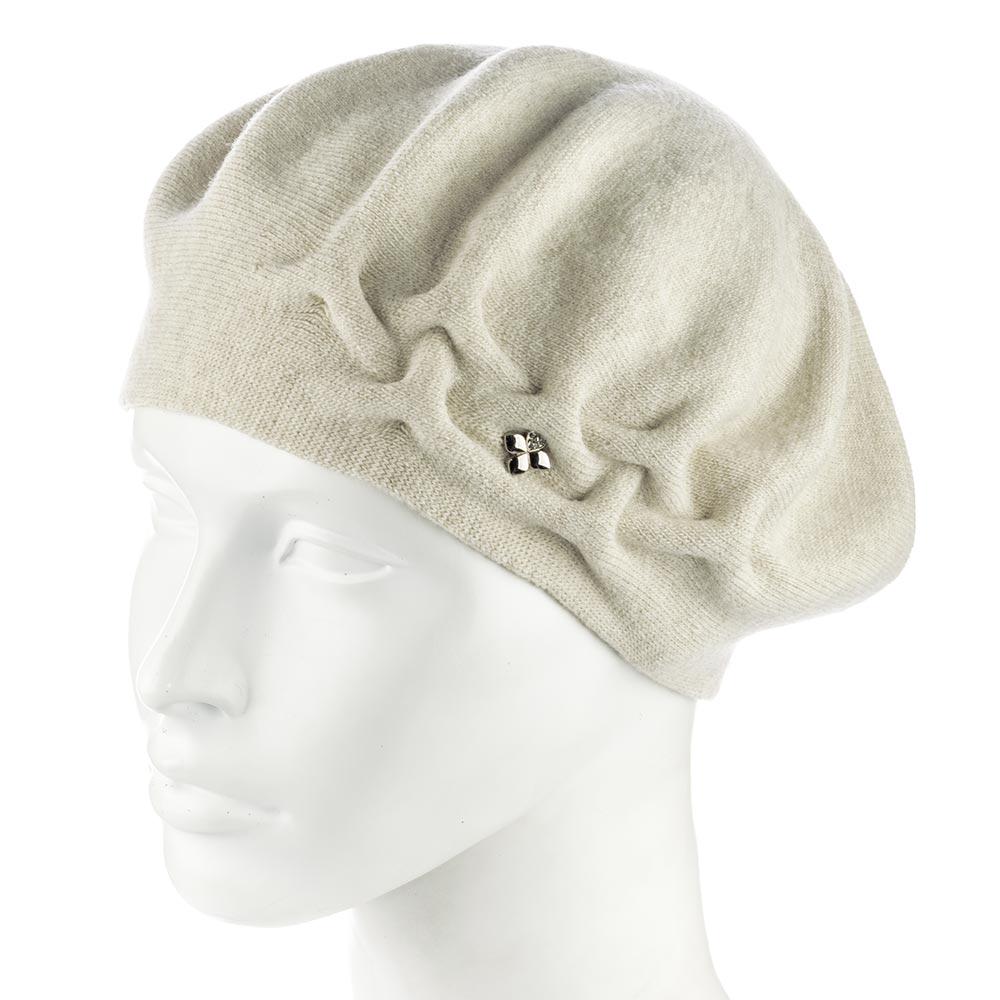 Берет подвійний жіночий збоку з візерунком Zolly ZH258 Латте