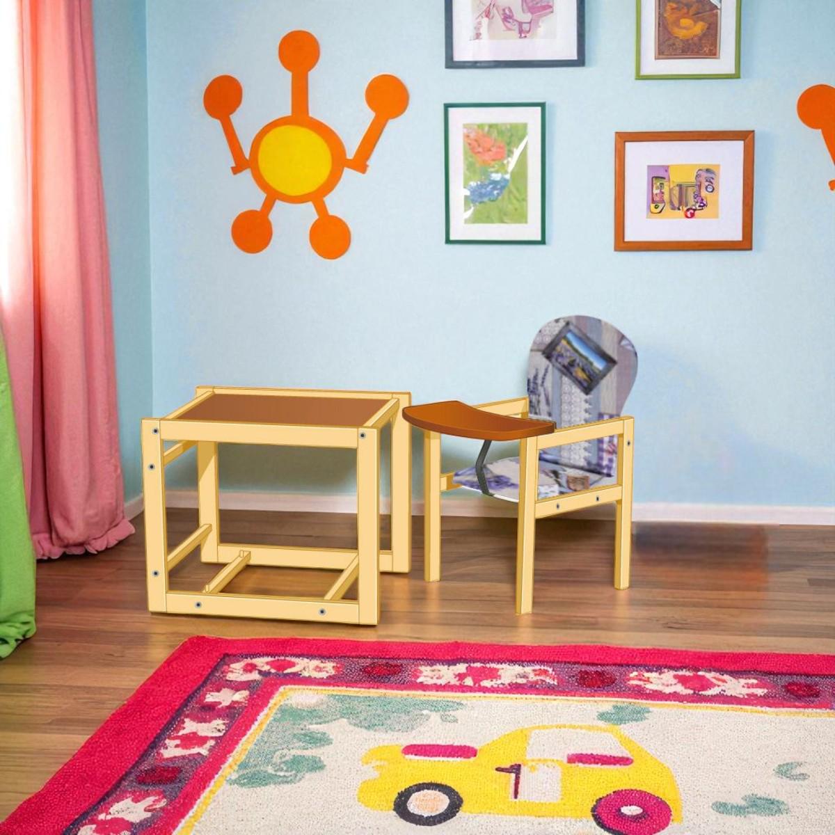 Стульчик для кормления Мася Абстракция-сердечко Фиолетовый (№1221) - фото 3